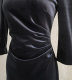 Livelle Notch Velvet Drape Long One Piece