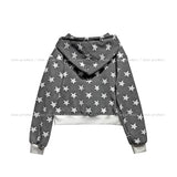 More Than Star Color Matching Two-Way Crop Hood Zip-Up