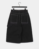 Yukil Carpenter Stitch Three-Quarter Bermuda Denim Pants
