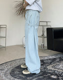 Denif Button Balloon Denim Pants