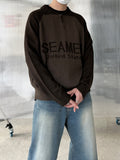 Half Zip-Up Lettering Knit
