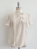 Byen Twist Scarf Short Sleeve Blouse