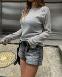 Eto Summer See-through Shoulder Slit Knit