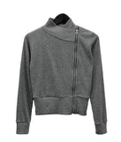 Gad High Neck Zipper Collar Diagonal Zip-Up