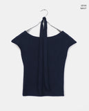 [Strap SET] Kinble Slim Fit Striped Cap Sleeve Off-Shoulder T-Shirt