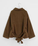 Rimlo Belt Double Button High Neck Coat