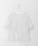 Suiko cut shirring round puff blouse