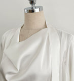 Elnon Drape Satin Tie Blouse
