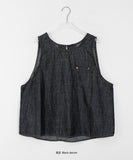 Yuyudi Layered Pocket Button Denim Vest