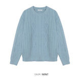 Cable mohair knit