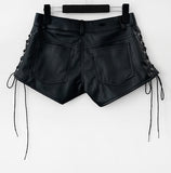 Merrick Eyelet Leather Shorts