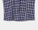 Warden Round Collar Puff Check Blouse
