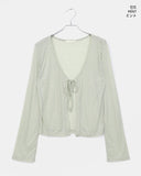 Bamin dot strap see-through cardigan