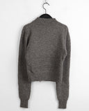 Disz Incision Suede Color Matching Two-Way Knit Zip-Up