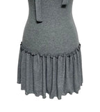 Tiz Button Ruffle Layered Sleeveless Scarf Set