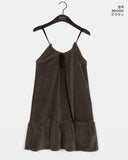 Kum Velvet Ribbon Frill Mini One Piece