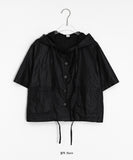 Shodley Check Nylon Hood Crop Shirt