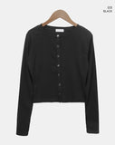 Mien Round Button Long Sleeve Cardigan