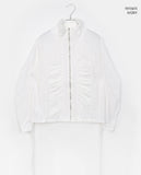 Puhi Ribbon Shirring Windbreaker Zip-up