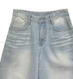 Warming Cat Washing Half-Length Denim Pants