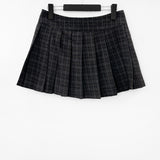 Wool 20%) Nut Check Wrap Mini Skirt