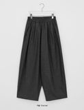 [BAONHAUS] Garyu Wool Pintuck Banding Wide Slacks - 50% Wool