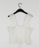 cosh punching see-through ribbon sleeveless blouse