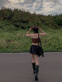 Hippie eyelet belt skirt