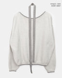 [Muffler SET] Mavin Lip Neck Color Matching One Off Shoulder Wool Long Sleeve Knit
