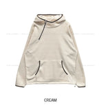 Hamong Diagonal Zipper High-Neck Fleece Hood