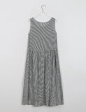 Namiku Round Check Button Sleeveless Long One Piece