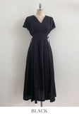 Javet V-Neck Pintuck Flare Long One Piece