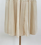 [Two-piece Set] Soche Ribbed Cap Knit Chiffon Skirt Set (Belt Set)