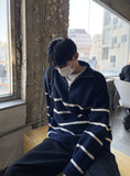 Overfit half zip-up knit