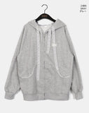Kidder Check Lace Overfit Hood Zip-Up