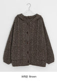 Hetlo Cable Hood Knit Cardigan