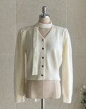 [Tie set] Lanti Heart V-Neck Knit Cardigan