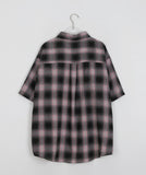 [unisex] Sella Check Over Short Sleeve Shirt