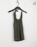 Claire shirring halter strap sleeveless