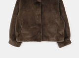 Horn Hidden Hook Fur Short Jacket