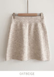 [Two-piece set] Sweety Wool Knit Cardigan Mini Skirt Set
