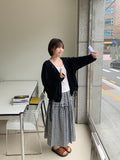 Futero Check Frill Banding Long Skirt