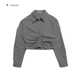 Vata Shirring Cropped Collar Shirt