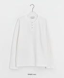 [unisex] Pental Waffle Henley Neck Over Long Sleeve Tee