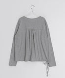 Raneehi Shirring Ribbon Long Sleeve Tee