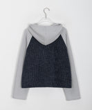 [BAONHAUS] Sanders color matching hood half zip-up knit