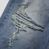 Dusty damage wide denim pants