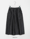 Fico Banding Cargo Denim Long Skirt