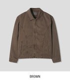 Dirt incision dyeing semi crop jacket