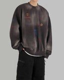 Discharged brushed washed sweatshirt